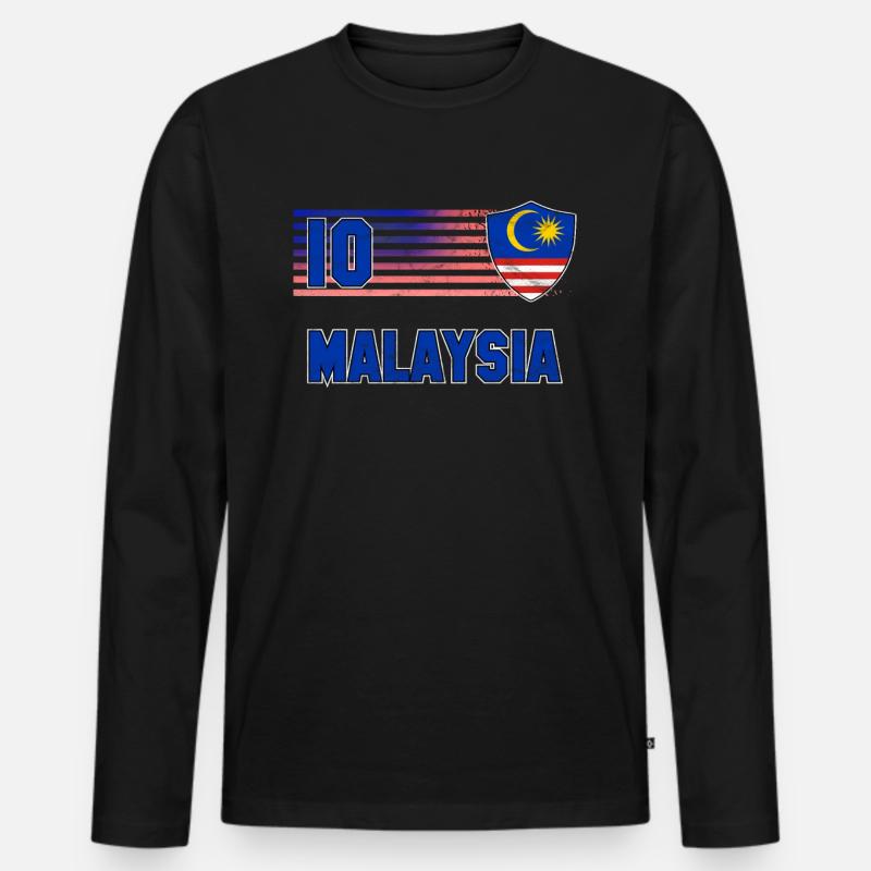 Malaysia - Männer Premium Bio Langarmshirt - Schwarz