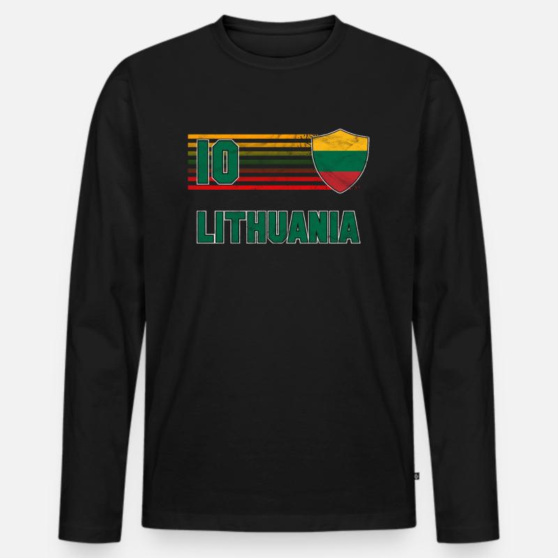 Litauen - Männer Premium Bio Langarmshirt - Schwarz