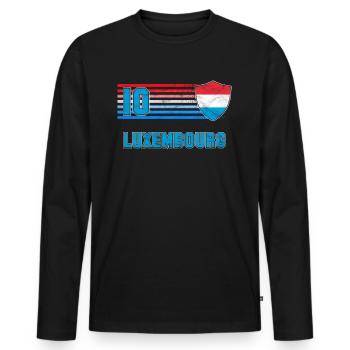 Luxembourg - Men's Premium Organic Long Sleeve Shirt - black - Front - Nico (187cm)