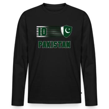 Pakistan - Men's Premium Organic Long Sleeve Shirt - black - Front - Nico (187cm)