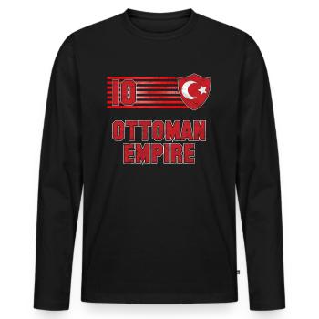 Empire ottoman - T-shirt manches longues Premium bio Homme - noir - Devant - Nico (187cm)