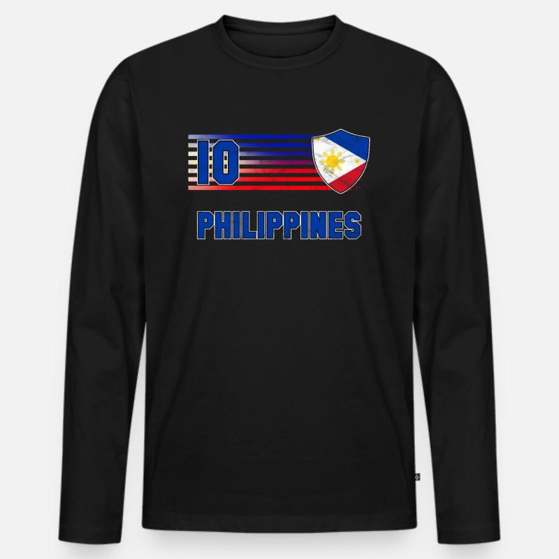 Philippinen - Männer Premium Bio Langarmshirt - Schwarz