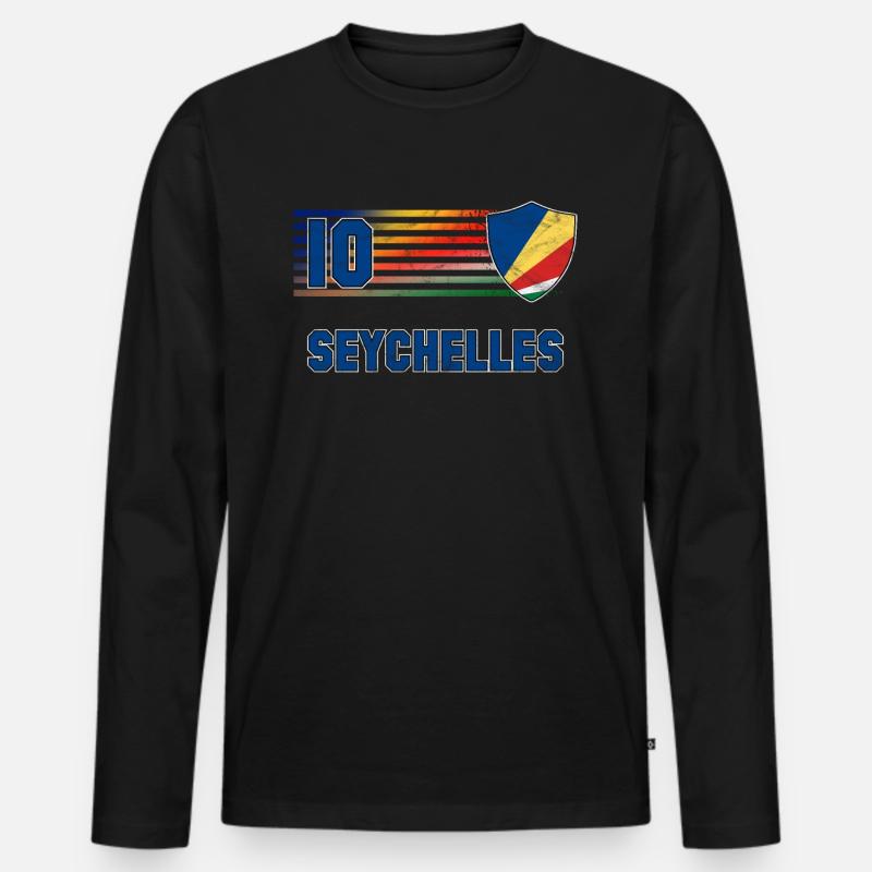 Seychellen - Männer Premium Bio Langarmshirt - Schwarz