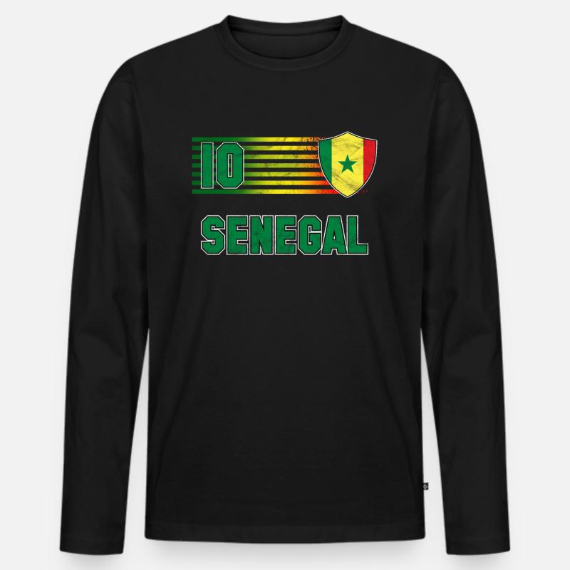 Senegal - Männer Premium Bio Langarmshirt - Schwarz