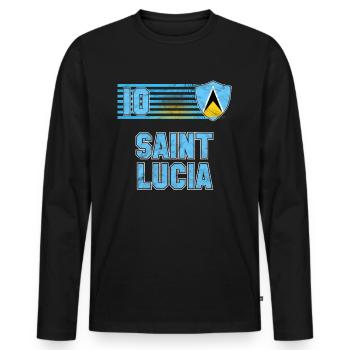 Saint Lucia - Men's Premium Organic Long Sleeve Shirt - black - Front - Nico (187cm)