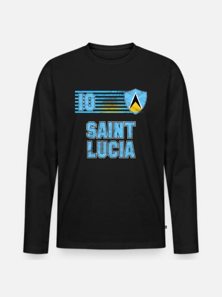 Saint Lucia - Men's Premium Organic Long Sleeve Shirt - black