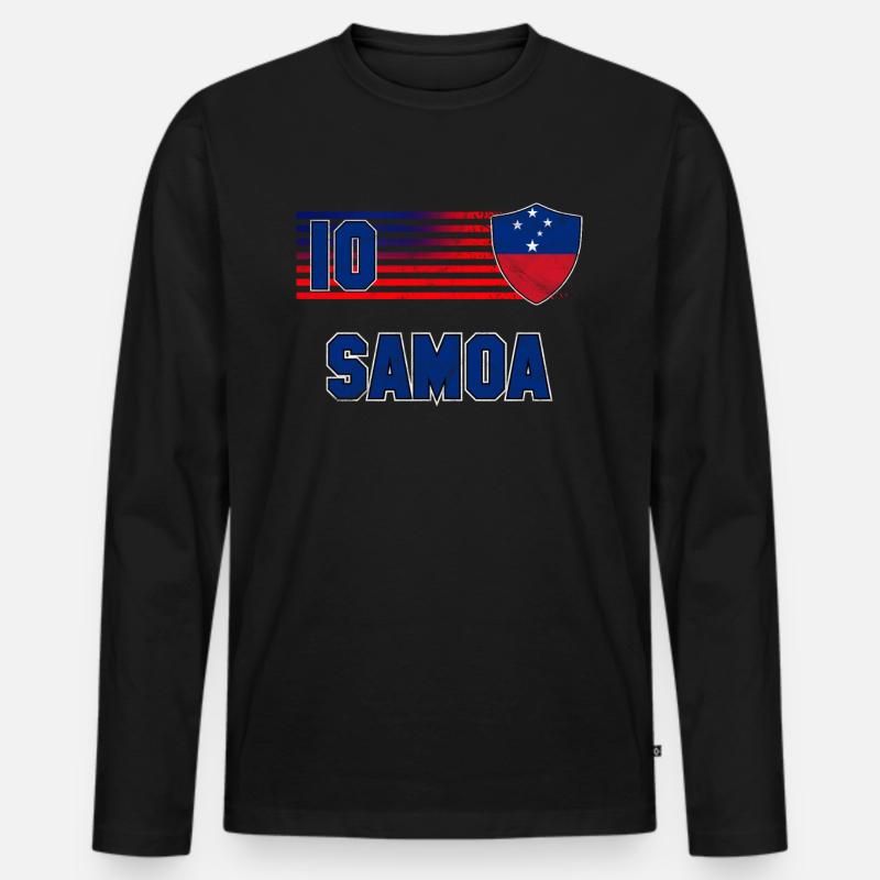 Samoa - Männer Premium Bio Langarmshirt - Schwarz