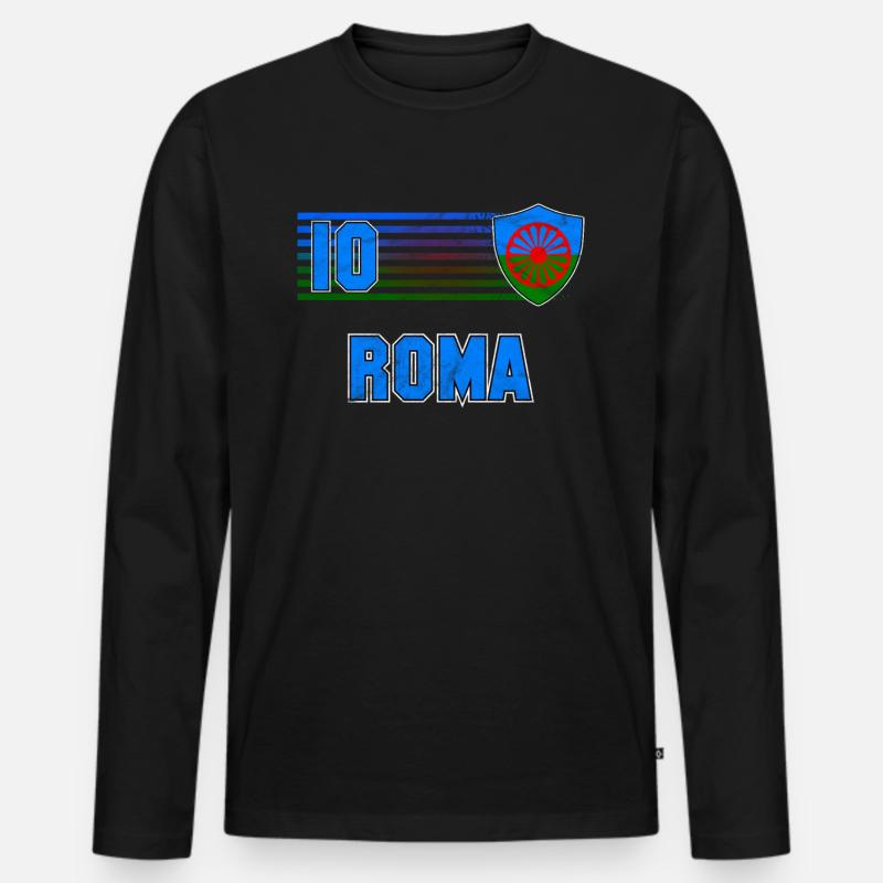 Roma - Männer Premium Bio Langarmshirt - Schwarz