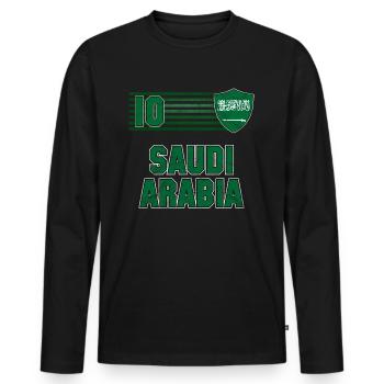 Arabie Saoudite - T-shirt manches longues Premium bio Homme - noir - Devant - Nico (187cm)