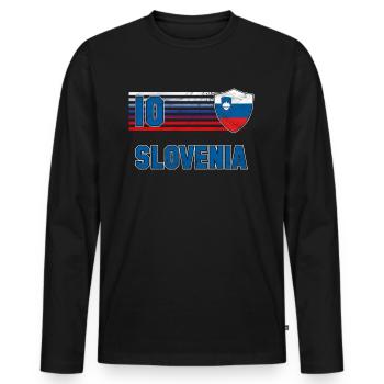 Slovenia - Men's Premium Organic Long Sleeve Shirt - black - Front - Nico (187cm)