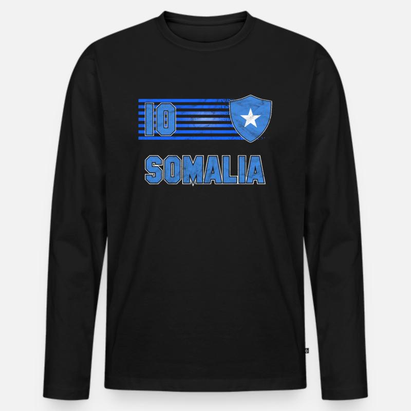 Somalia - Männer Premium Bio Langarmshirt - Schwarz