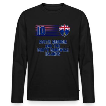 Géorgie du Sud et les îles Sandwich du Sud - T-shirt manches longues Premium bio Homme - noir - Devant - Nico (187cm)