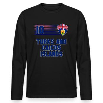 Turks and Caicos Islands - Men's Premium Organic Long Sleeve Shirt - black - Front - Nico (187cm)