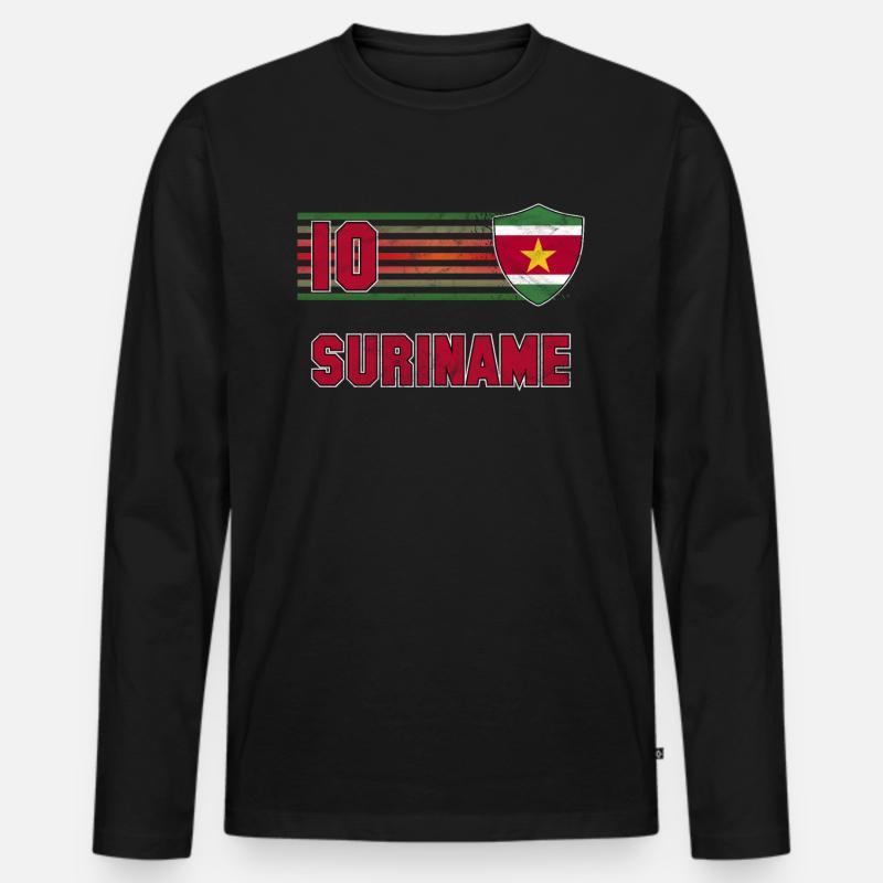 Suriname - Männer Premium Bio Langarmshirt - Schwarz