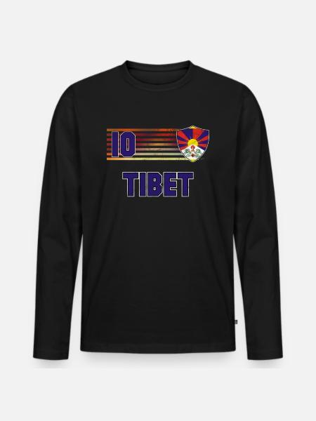 Tibet - Men's Premium Organic Long Sleeve Shirt - black