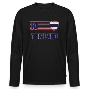 Thailand - Men's Premium Organic Long Sleeve Shirt - black - Front - Nico (187cm)