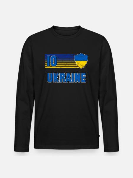 Ukraine - Men's Premium Organic Long Sleeve Shirt - black