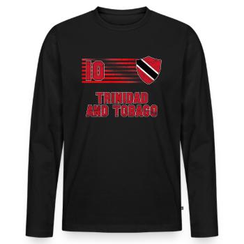 Trinité et Tobago - T-shirt manches longues Premium bio Homme - noir - Devant - Nico (187cm)