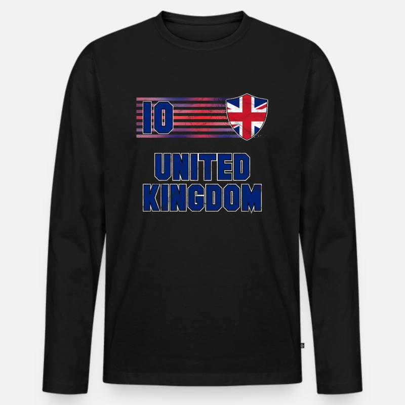 Großbritannien - Männer Premium Bio Langarmshirt - Schwarz