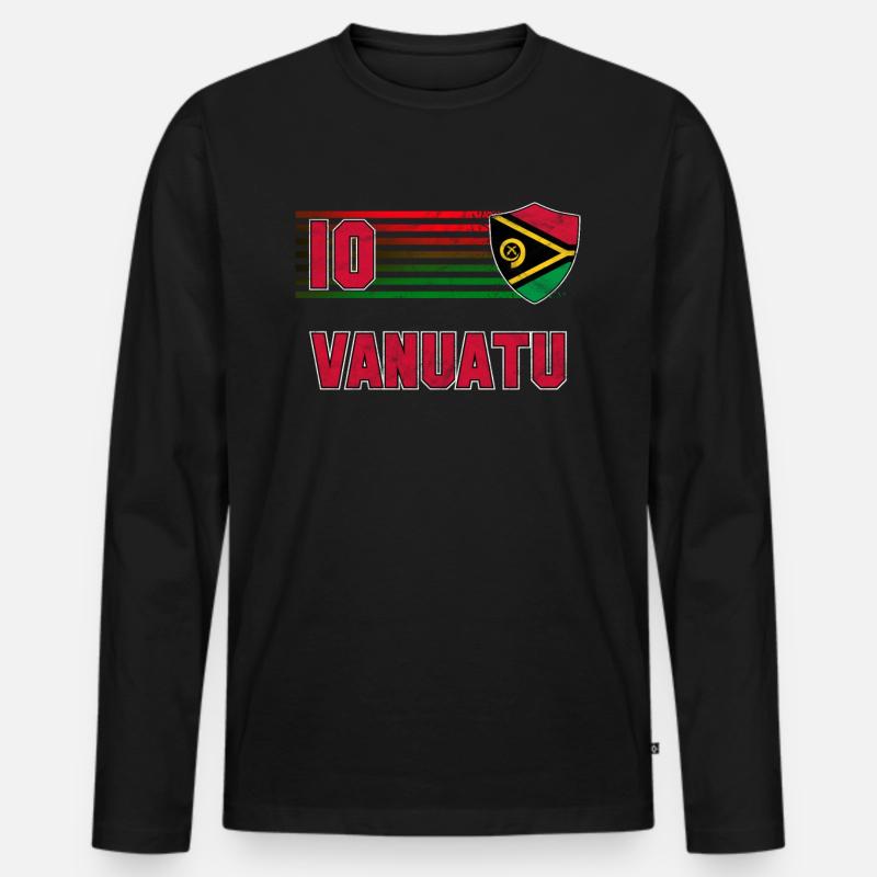 Vanuatu - Männer Premium Bio Langarmshirt - Schwarz