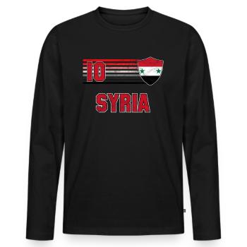 Syria - Men's Premium Organic Long Sleeve Shirt - black - Front - Nico (187cm)
