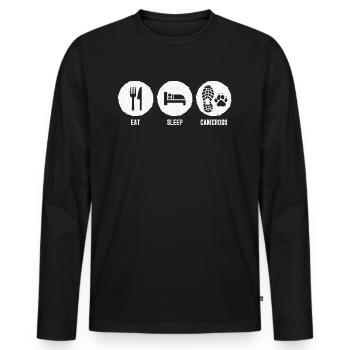 Canicross Cross Country Run avec Dog Canicross Run - T-shirt manches longues Premium bio Homme - noir - Devant - Nico (187cm)