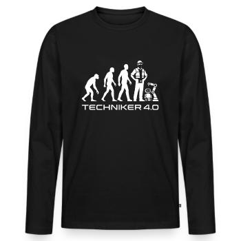 Techniker 4.0 Evolution - Männer Premium Bio Langarmshirt - Schwarz - Vorne - Nico (187cm)