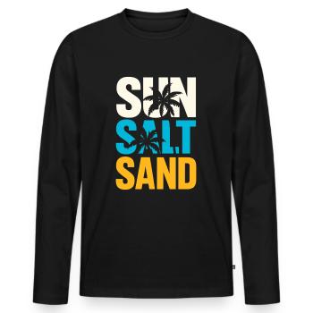 Sun, salt and sand – pure summer - Men's Premium Organic Long Sleeve Shirt - black - Front - Nico (187cm)