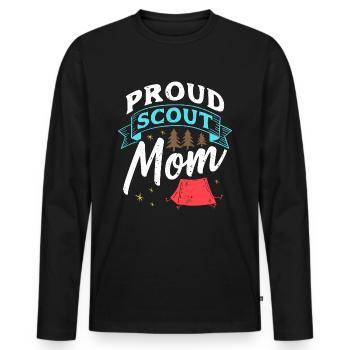Proud Scout Mom - Männer Premium Bio Langarmshirt - Schwarz - Vorne - Nico (187cm)