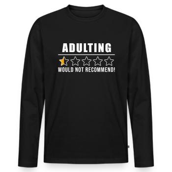 Growth Mindset Teacher Adulting - Männer Premium Bio Langarmshirt - Schwarz - Vorne - Nico (187cm)