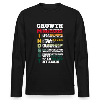 Teacher Growth Mindset - Men's Premium Organic Long Sleeve Shirt - black - Front - Nico (187cm)