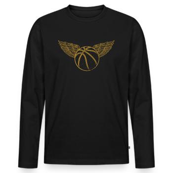 Basketball Player Dunking BasketballEr Wings - Men's Premium Organic Long Sleeve Shirt - black - Front - Nico (187cm)