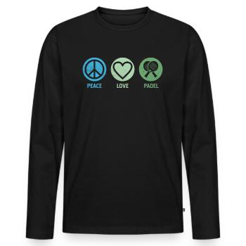 Padel Padel Player Padeltennis Padel Tennis - Men's Premium Organic Long Sleeve Shirt - black - Front - Nico (187cm)