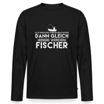 Fischer | werden fischer . fischer - Männer Premium Bio Langarmshirt - Schwarz - Vorne - Nico (187cm)