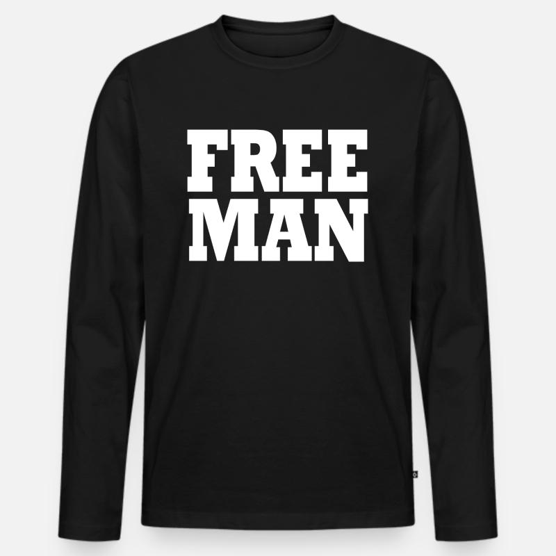 Freier Mann T-Shirt Freier Mann - Männer Premium Bio Langarmshirt - Schwarz