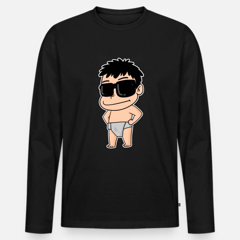Cool Baby - Männer Premium Bio Langarmshirt - Schwarz