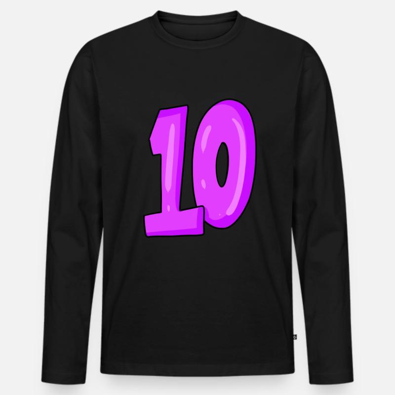 10 - Männer Premium Bio Langarmshirt - Schwarz