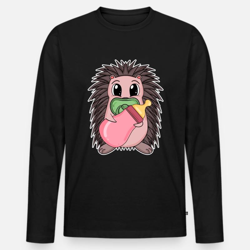 Baby Igel - Männer Premium Bio Langarmshirt - Schwarz