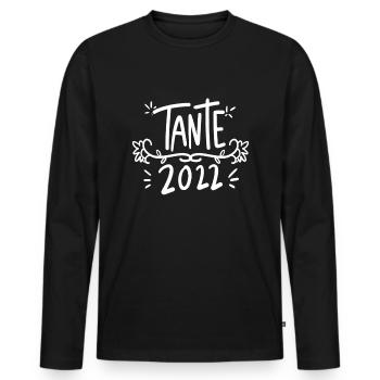 Tante 2022 - Tante werden - Männer Premium Bio Langarmshirt - Schwarz - Vorne - Nico (187cm)