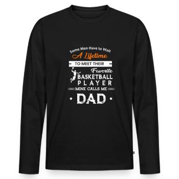 Basketball Dad calls me - Men's Premium Organic Long Sleeve Shirt - black - Front - Nico (187cm)