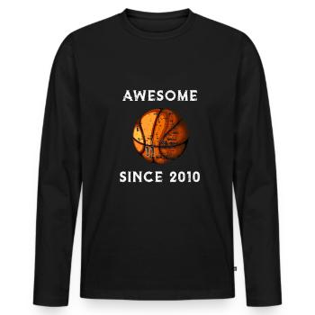 Basketball 2010 Birthday - Men's Premium Organic Long Sleeve Shirt - black - Front - Nico (187cm)