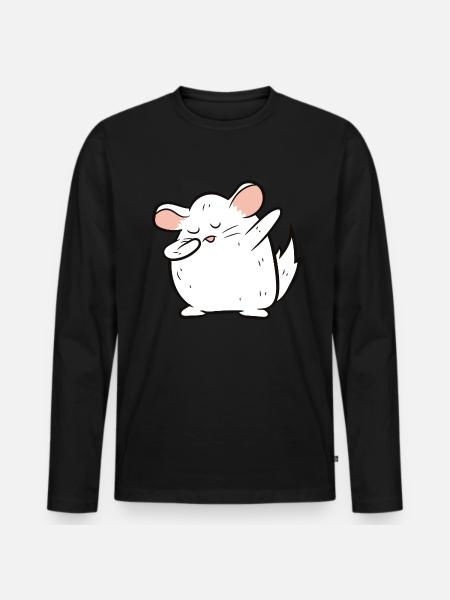 Chinchilla - Dab, dabbing, dancing - Men's Premium Organic Long Sleeve Shirt - black