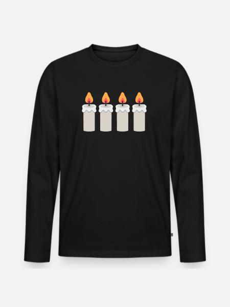 4. Advent Adventskranz Adventskerzen Adventszeit - Männer Premium Bio Langarmshirt - Schwarz