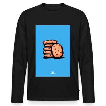 Cookies - Männer Premium Bio Langarmshirt - Schwarz - Vorne - Nico (187cm)