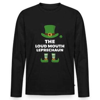 Le lutin à grande gueule - T-shirt manches longues Premium bio Homme - noir - Devant - Nico (187cm)