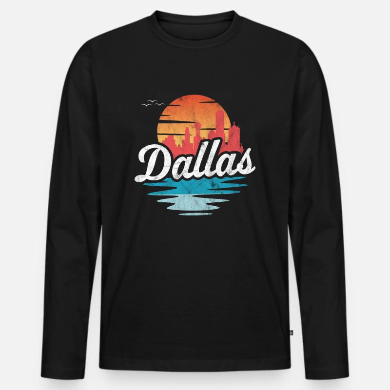Dallas - Männer Premium Bio Langarmshirt - Schwarz