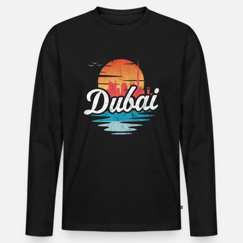 Dubai - Männer Premium Bio Langarmshirt - Schwarz