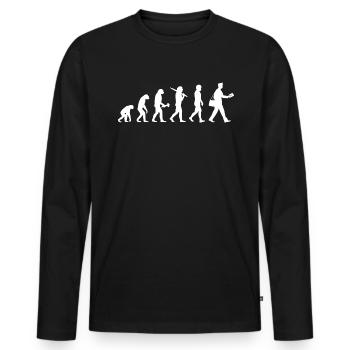 Postman Postman Evolution Gift Delivery Man - Men's Premium Organic Long Sleeve Shirt - black - Front - Nico (187cm)