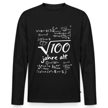 10. Birthday Wurzel 100 Geburtstag 10 Jahre mathe - Männer Premium Bio Langarmshirt - Schwarz - Vorne - Nico (187cm)