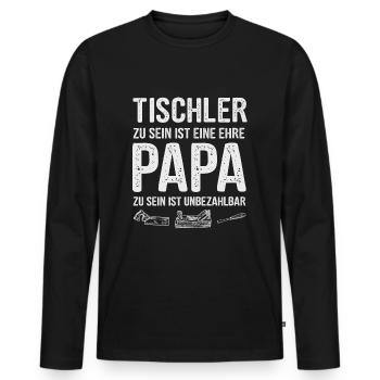 Tischler Papa Vater Vatertag Holz - Männer Premium Bio Langarmshirt - Schwarz - Vorne - Nico (187cm)